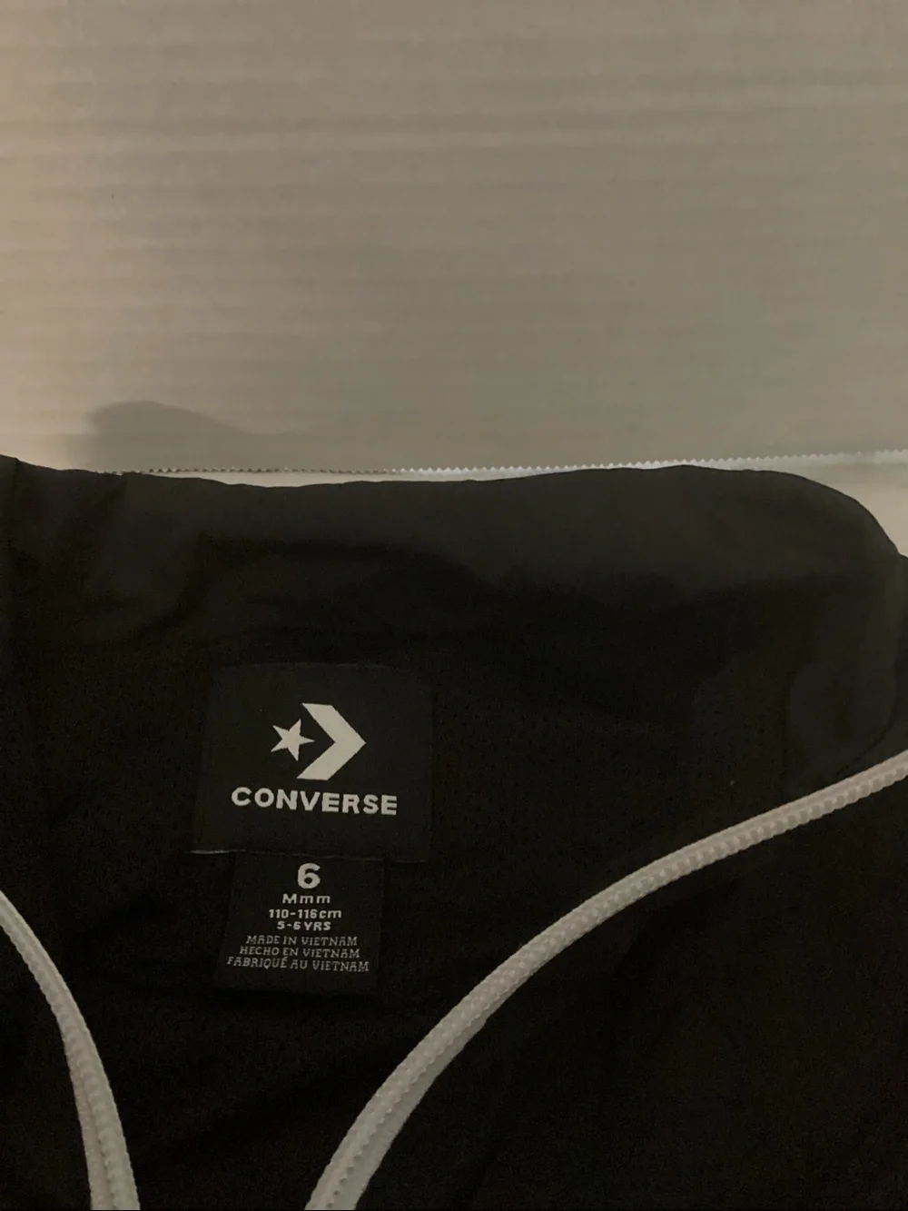 Converse Black Half-Zip Pullover with Red & Blue Panels